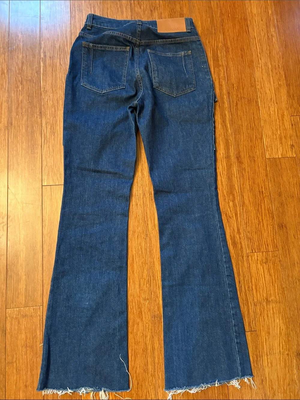 Derek Lam 10 Crosby Blue Denim Jeans - size 27 - flare cargo - raw hem